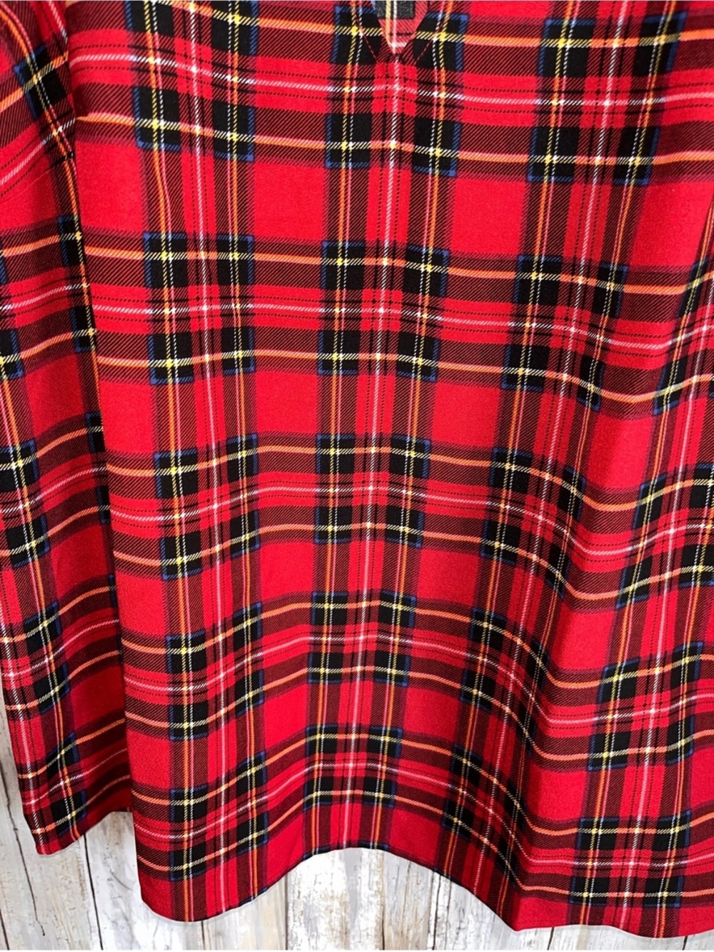 J.Crew NWT Red Tartan Plaid Sleeveless V-Neck Blouse Top XS Holiday - Picture 4 of 5